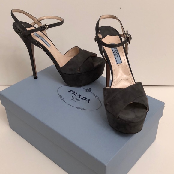 New Prada Suede platform Sandals - Picture 1 of 7
